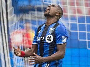 Montreal Impact's Chris Duvall reacts during first half MLS soccer action against the Columbus Crew in Montreal on May 13, 2017. It has been since the summer of 2014 that the Montreal Impact lost three home games in a row, but if they don't find an answer to their inconsistent form of late it may happen again.The Impact (2-4-4), last in the MLS Eastern Conference, play host to the Portland Timbers (5-3-3) on Saturday afternoon having fallen to Vancouver and Columbus in their last two outings at Saputo Stadium.