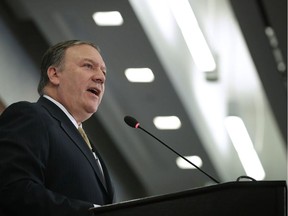 Central Intelligence Agency Director Mike Pompeo delivers remarks at The Center for Strategic and International Studies April 13, 2017 in Washington, DC.