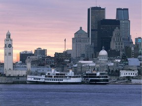 The Montreal skyline with the Old Port's Clock Tower.