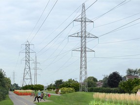 Illustration of proposed landscaping of the right-of-way at the St-Jean Substation in Dollard-des-Ormeaux. Hydro Québec is proposing a $90 million upgrade to the facility which supplies electricity to about 10,000 customers. (Illustration courtesy of Hydro Québec)