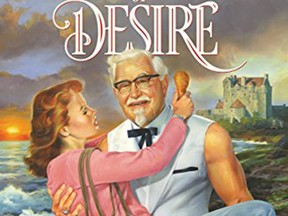 Sexy Colonel Sanders on the cover of the KFC Mother's Day e-book, Tender Wings of Desire.