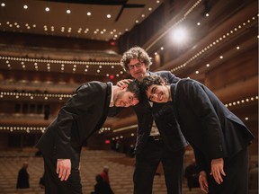 Knocking heads together: CMIM winners Zoltán Fejérvári (first prize, centre), Giuseppe Guarrera (second prize, right) and Stefano Andreatta (third prize, left).