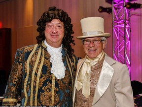 Lachine Mayor Claude Dauphin (left) and Dorval Mayor Edgar Rouleau donned period costumes for the Lachine Hospital Foundation fundraiser, May 6.