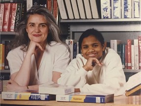 Librarian Eleanor London and her daughter, Mala. Montreal Gazette photo, 1994.