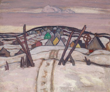 Alexander Young (A.Y.) Jackson piece titled The Winter Road, oil on canvas circa 1921.