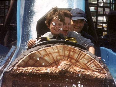 May 18, 2001 — A family enjoys a splash down La Pitoune.