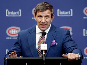 Canadiens general manager Marc Bergevin speaks to the media in Montreal on Wednesday February 15, 2017.