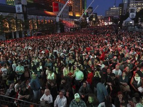 A large crowd waits for the start of arrival of Sharon Jones & the Dap-Kings at the Montreal International Jazz Festival at Place des Festivals on Wednesday, June 29, 2016. This was the first big free outdoor concert of the festival.