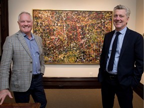 David, left, and Robert Heffel with Jean Paul Riopelle's Vent du nord. “This painting could hang in any museum in the world,” Robert Heffel says.