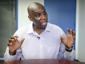 Montreal Alouettes general manager Kavis Reed during interview  in his office at the team's football operations offices at the Olympic Stadium in Montreal Tuesday May 16, 2017.