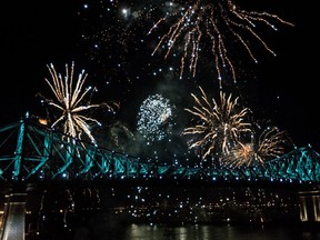 The 375th anniversary of the City of Montreal kicked off with a light show on Jacques Cartier Bridge in Montreal, on Wednesday, May 17, 2017.