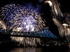 The 375th anniversary of the city of Montreal kicked off with a light show on Jacques-Cartier Bridge in Montreal, on Wednesday, May 17, 2017.