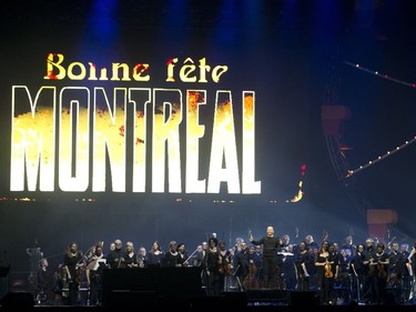 Yannick Nézet-Séguin conducts during the 375th concert at the Bell Centre called Bonne Fête Montréal in Montreal, May 17, 2017.