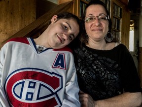 Joy Phillips and her daughter, Coraleigh Kieran, 13, at their home in the Montérégie region, southwest of Montreal on Thursday, May 18, 2017. In 2015, former Canadiens defenceman P.K. Subban pledged $10 million to the Montreal Children’s Hospital. More than $2 million has been raised so far and about $5,000 of that went to pay for a bone anchored hearing aid (BAHA), which restored Coraleigh's hearing.