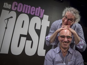 Comedy Nest co-proprietor Phil Shuchat, seated, acknowledges that he has a “nervous optimism” about opening a new comedy venue in the highly competitive Toronto market. “But we’re very confident that our brand will take there.” Adds partner David Acer: “We’re bringing over a lot of what we have learned in programming the Nest in terms of booking and running a show."