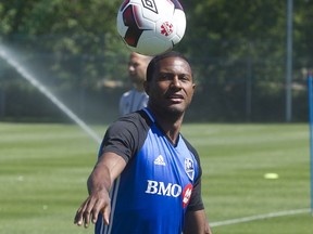 Montreal Impact midfielder, Patrice Bernier, during practice at the Impact training Centre in Montreal on Tuesday May 31, 2016.