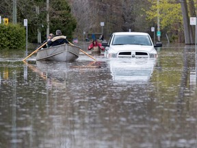 Flooding on 5th Ave. N. in Roxboro on Tuesday.