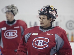 Goalie Michael McNiven takes part in the Montreal Canadiens' rookie camp at the Bell Sports Complex in Brossard on Wednesday, September 21, 2016.