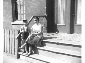 Victor Schukov, at about age 6, with his mother in Montreal.