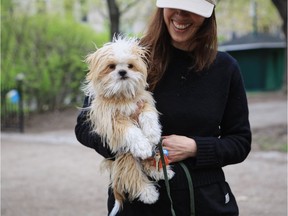 Owner Lindsay Davis and her Shih Tzu Calvin enjoy a sunny Saturday in the park.