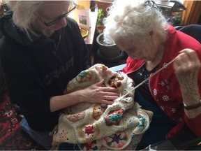 Patricia Crowe with her mother, Kitty (Katherine Mary) Crowe, shortly after she had a stroke that paralyzed one side and affected her capacity to speak.