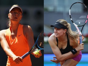 Maria Sharapova will face her critic Eugenie Bouchard at the Madrid Open early Monday, May 8.