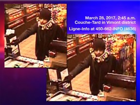 Laval police have released images from security footage in March 2017.