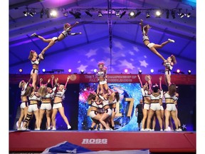 The Flyers All-Starz Knockout team from the Flyers All-Starz Cheerleading Gym in Pierrefonds recently won the All Girls International Level 5 gold medal at the World Championships of Cheerleading in Orlando, Florida. ( Photo courtesy of the Flyers All-Starz Cheerleading Gym.)