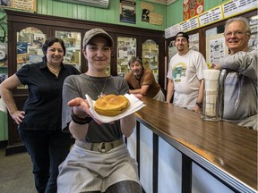 The Wilensky crew: Sharon, centre, Alisa, left, and Asher Wilensky with Scott Druzin and Paul Scheffer. "Only two things ever change around here: the prices get a little higher and the staff gets a little older."