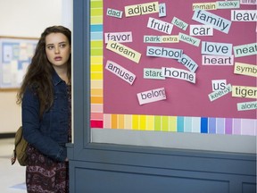 Katherine Langford in a scene from  13 Reasons Why, about a suicidal teenager.