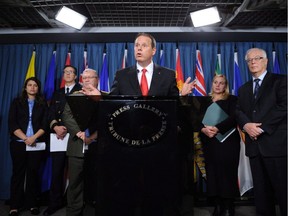 Montreal police union boss Yves Francoeur speaks  in Ottawa in 2011.