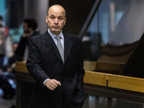 Frank Zampino, a former No. 2 politician at Montreal city hall, at the courthouse in February 2017.