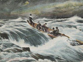 A 1878 composite dramatizing the treacherous Lachine Rapids, which claimed the lives of Gazette newspapermen George Spaight and Charles Lodge, in 1871.