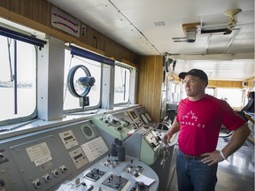 Geoff Green on the bridge of a refurbished Canadian Coast Guard ice breaker: “We have the longest coastline in the world so we were thinking about a journey that connects the whole country."