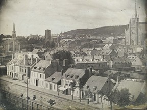 View of Beaver Hall Hill in 1851, with Craig St. (now St. Antoine St.) in the foreground. In 1792, one wouldn't have to go far to be in a rural setting, like James Frobisher's "villa on the Mountain," which sat one block south of present-day René Lévesque Blvd.