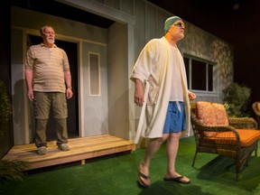 Glen Bowser, left, and Don Anderson play two seniors struggling with aging and lost love in the play Jonas & Barry in the Home.