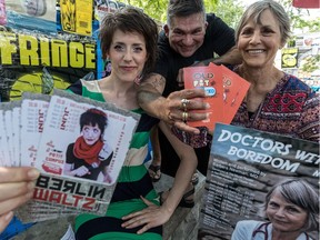 Left to right, Devon More, Puelo Deir and Barbara Newman, MD: They each have solo shows at the Fringe Festival.