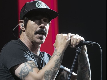 Anthony Kiedis of Red Hot Chili Peppers at the Bell Centre in Montreal on Tuesday June 20, 2017.