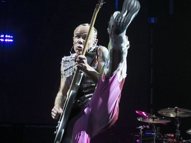 Flea of Red Hot Chili Peppers at the Bell Centre in Montreal on Tuesday June 20, 2017.