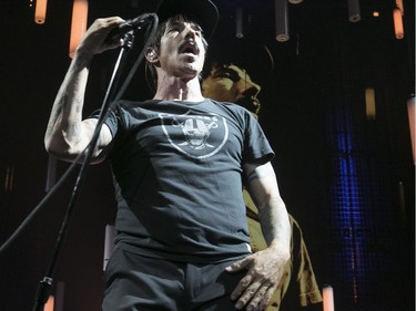 Anthony Kiedis of Red Hot Chili Peppers at the Bell Centre in Montreal on Tuesday June 20, 2017.