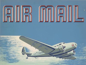 Detail from a Trans-Canada Air Lines advertising poster for Air Mail service, 1935-1958.