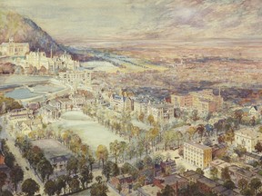 Painting of McGill University by Percy Erskine Nobbs, 1909-1913.