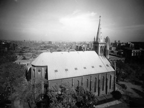 Undated photo of St. Patrick's Basilica taken from the roof of the Shawinigan Water and Power Company Building.