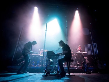 Half Moon Run performs at the Montreal International Jazz Festival in Montreal on Wednesday June 28, 2017.