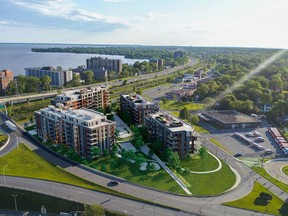 An artist's illustration of the Condos KUBIK project slated for Valois Village in Pointe-Claire.