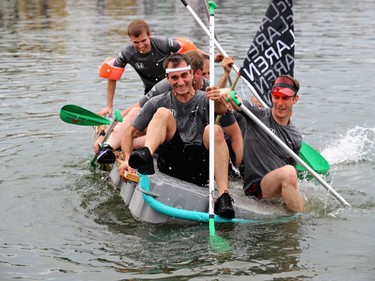 The McLaren team at the raft race during qualifying for the Canadian Formula One Grand Prix at Circuit Gilles Villeneuve on Saturday, June 10, 2017, in Montreal.