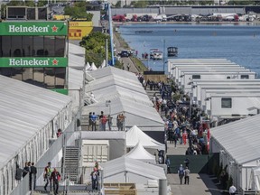 A view of the paddocks and garages during the first practice session for the Formula One Canadian Grand Prix at the Circuit Gilles-Villeneuve in Montreal on Friday, June 10, 2016.
