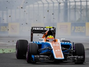 Manor Racing Formula One driver Rio Haryanto cuts Turn 14 during qualifying at Circuit Gilles Villeneuve in 2016. Several upgrades to the track's safety systems were made ahead of this year's race because 2017 F1 cars are faster and have improved traction.