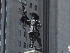 The statue of Paul Chomedey de Maisonneuve in Montreal's Place d'Armes: Montreal's founder was He was a devout Christian, an experienced and resolute soldier, and a skilful organizer.