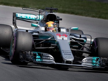 Lewis Hamilton of Mercedes Petronas secured the pole position during qualifying at the Canadian Formula 1 Grand Prix at Circuit Gilles Villeneuve in Montreal on Saturday, June 10, 2017.